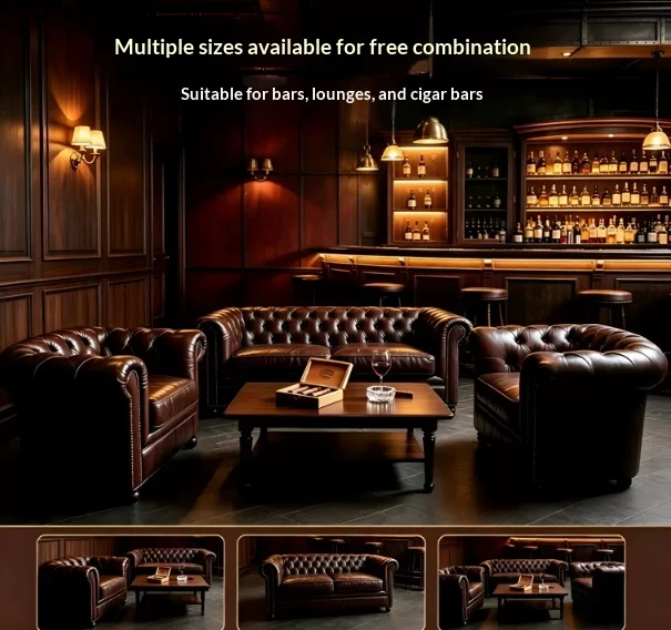Vintage Whisky & Cigar Bar, Café, Private Club, Sofa Bar, Private Rooms, Buckle-Back Sofas Sets,muebles De La Sala,  Couch
