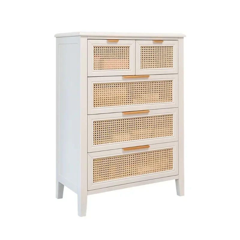 

Chest of Drawers Solid Wood Natural Rattan Bedroom Chest of Drawer Small cabinet drawer furniture muebles de baño sideboard