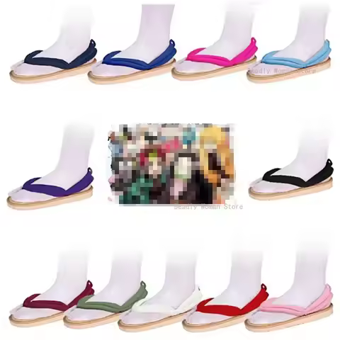 2025 Halloween Kamado Tanjirō Nezuko Agatsuma Zenitsu Kanroji Mitsuri Tokitou Muichirou Cosplay Schoenen Kimono Flip-Flops Geta