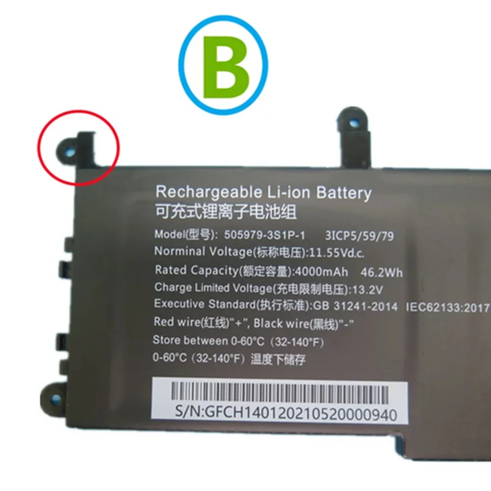 11.55V 46.2Wh CWI528 CWI529 Original 505979-3S1P 505979-3S1P-1 5059B4-2S 5059B4-2S-1 Battery For Chuwi CoreBook X Pro 14 13.3