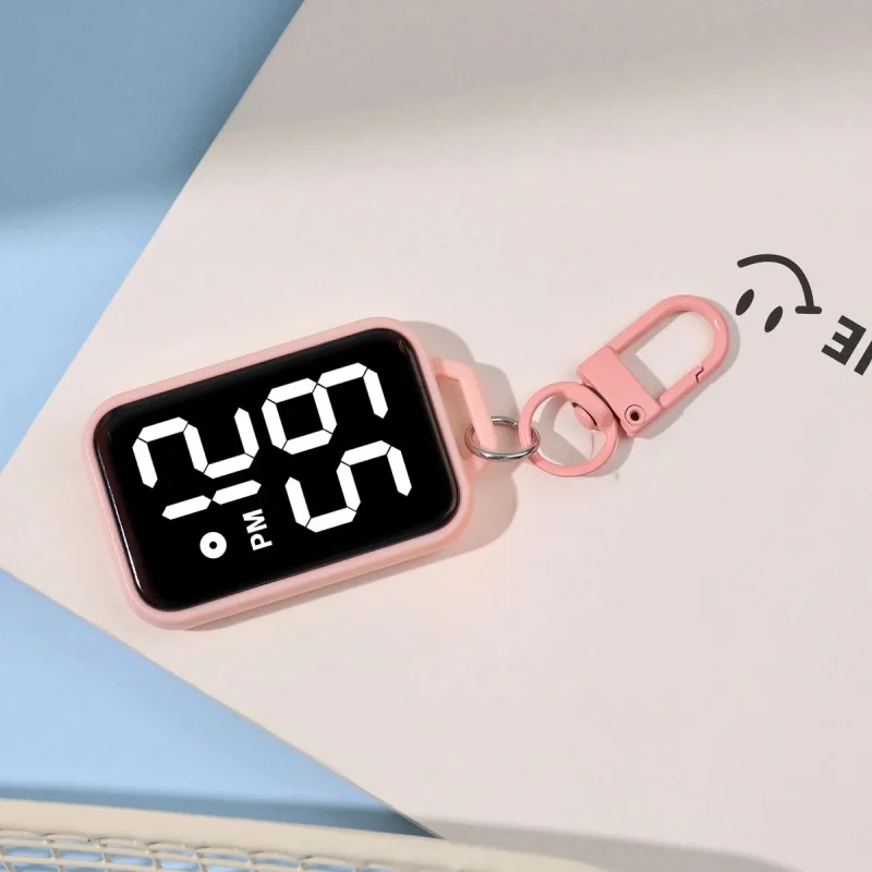 Imagen 7: Reloj de bolsillo LED con pantalla digital para adolescentes, reloj electrónico para estudiantes, colgante para mochila, regalo de reloj.