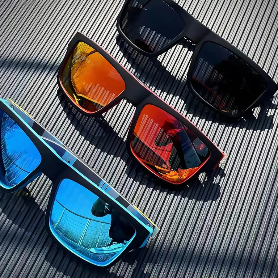 2Pack Fashion Rectangle Polarized Sunglasses for Men Women Vintage Brand Designer Sport Sun Glasses