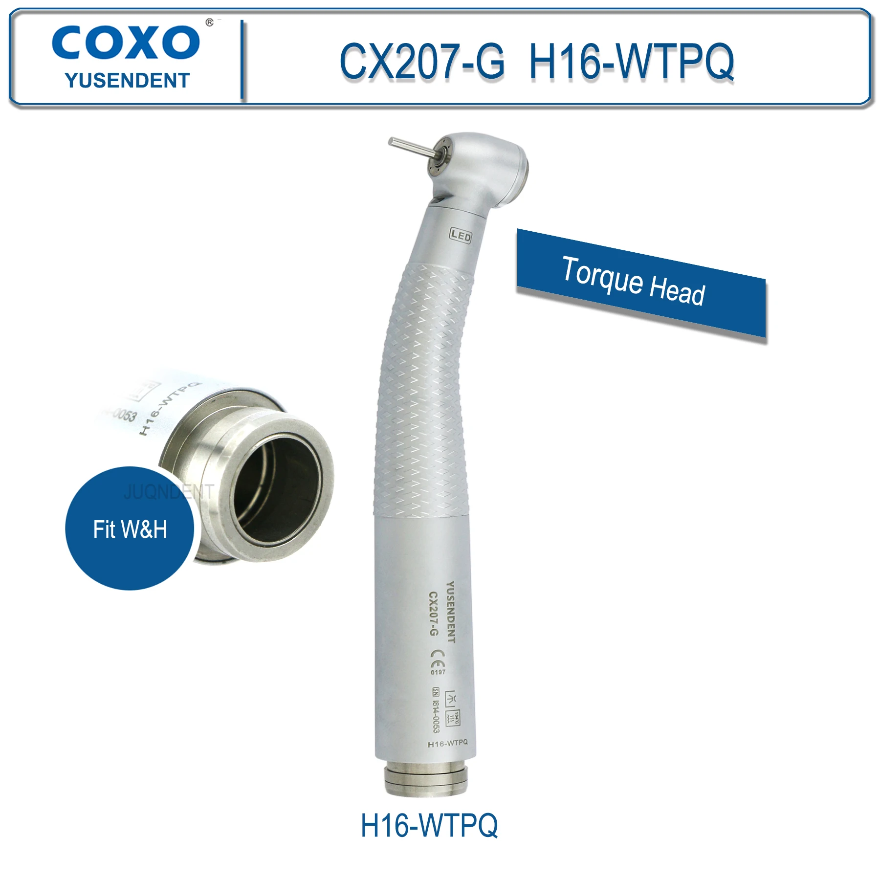 COXO Tandheelkundige Turbine Glasvezel Hoge Snelheid Handstuk Luchtrotor Standaard/Torque Hoofd LED Koppeling 6-pins Fit KAVO NSK Sirona WH