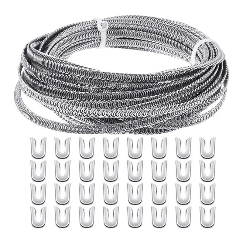 

ABGR-Spiral Metal Boning For Sewing Corset Stays 16.4 Yards Length 1/4 Width Stainless Steel With 32 Steel Boning Tips