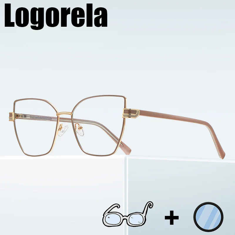 

Logorela 3145 Women Optical Prescription Glasses Anti-Blue Light Photochromic Eyewear Myopia Hyperopia Progressive Eyeglasses