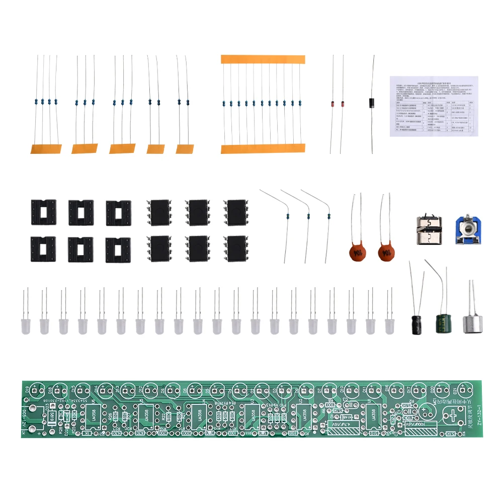 USB Sound Control Audio Spectrum Light Welding Electronic DIY Kit LED Car Volume Level Indicator Audio Display Circuit Board DIY