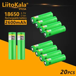 20 sztuk LiitoKala VTC5A 18650 2600mAh bateria litowo-jonowa bateria litowa o dużej pojemności 2600mAh dla latarki akumulatory reflektorów