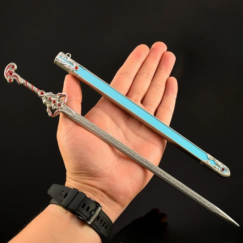 30 センチメートル/11.81 インチ秦の伝説アニメ周辺機器武器モデル張良 Lingxu 剣鞘金属工芸品男の子のおもちゃギフト