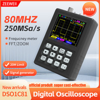 ZEEWEII DSO1C81 2.8 Inch Handheld Digital Oscilloscope 100M Bandwidth Oscilloscope Signal Generator Oscilloscope