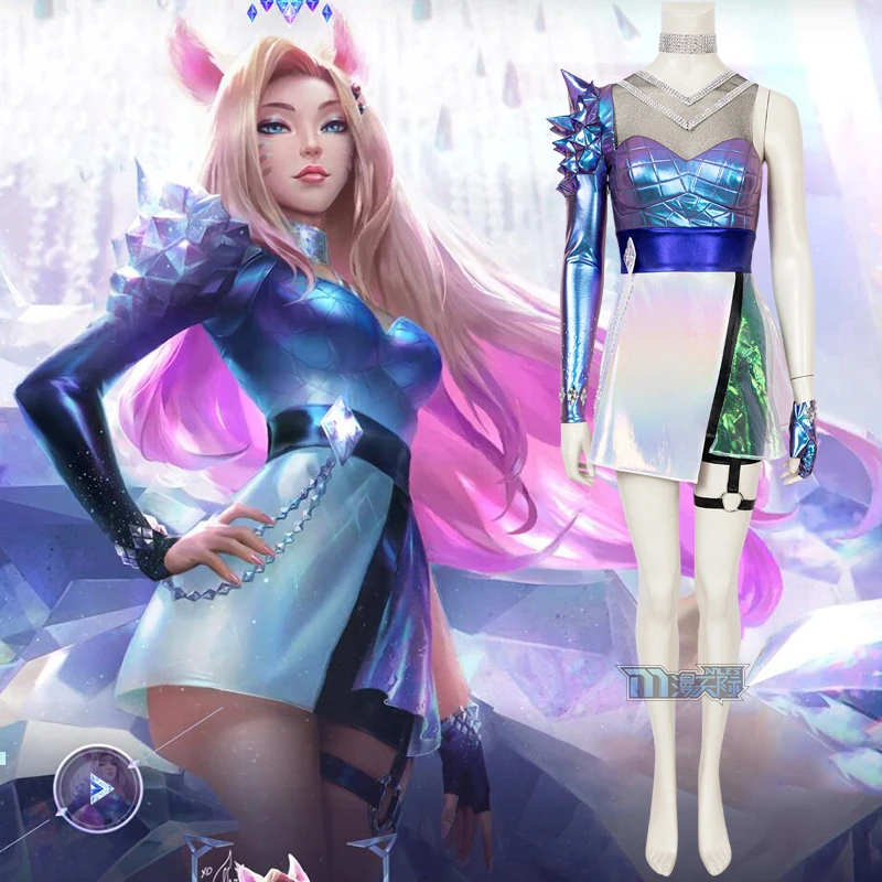 

InYOYO Game LOL KDA Ahri Cosplay Costume S10 Idol SJ Uniform Dress Halloween Party Outfit For Girls Women XS-3XL New