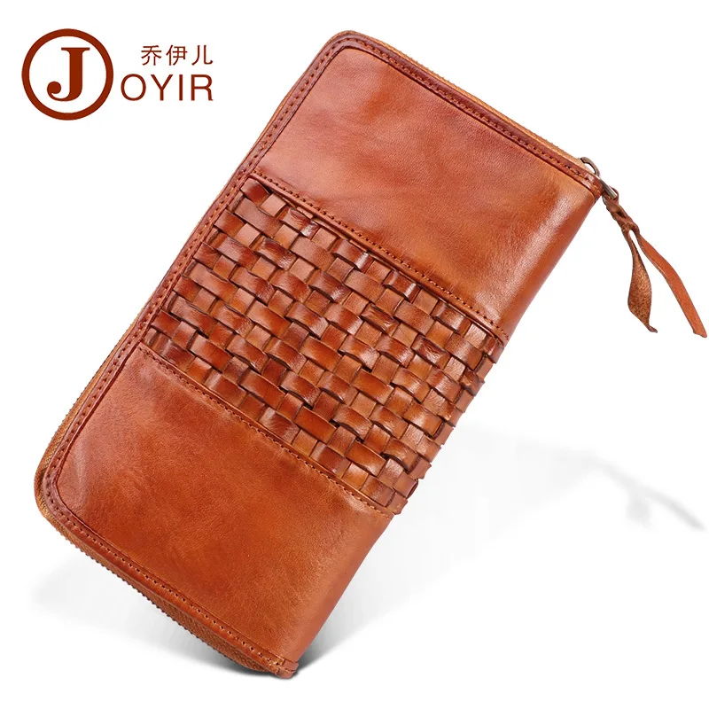 

Customized Men's Wallet Business Retro Clutch Skeleton-Skin Handmade Woven Clutch Multiple Card Slots Men's Bag