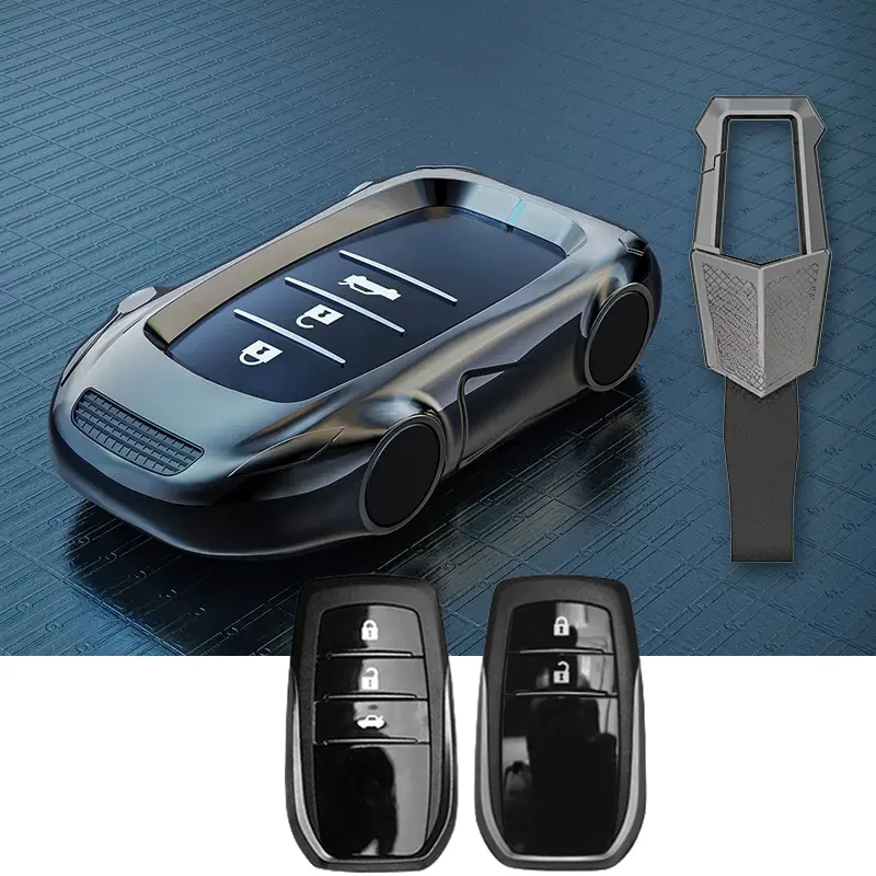 Zinc Alloy Silicone TPU Car Key Case Cover For Toyota Camry RAV4 Prius Corolla Avalon C-HR Hilux Highlander Fortuner Land Prado