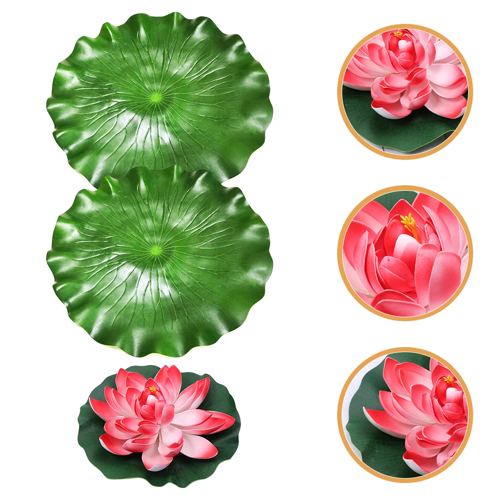 

3 Pcs Artificial Lotus Leaf Props Floating Pool Flowers Fish Tank Decor Aquarium Pond Water Lily Fountains Bird
