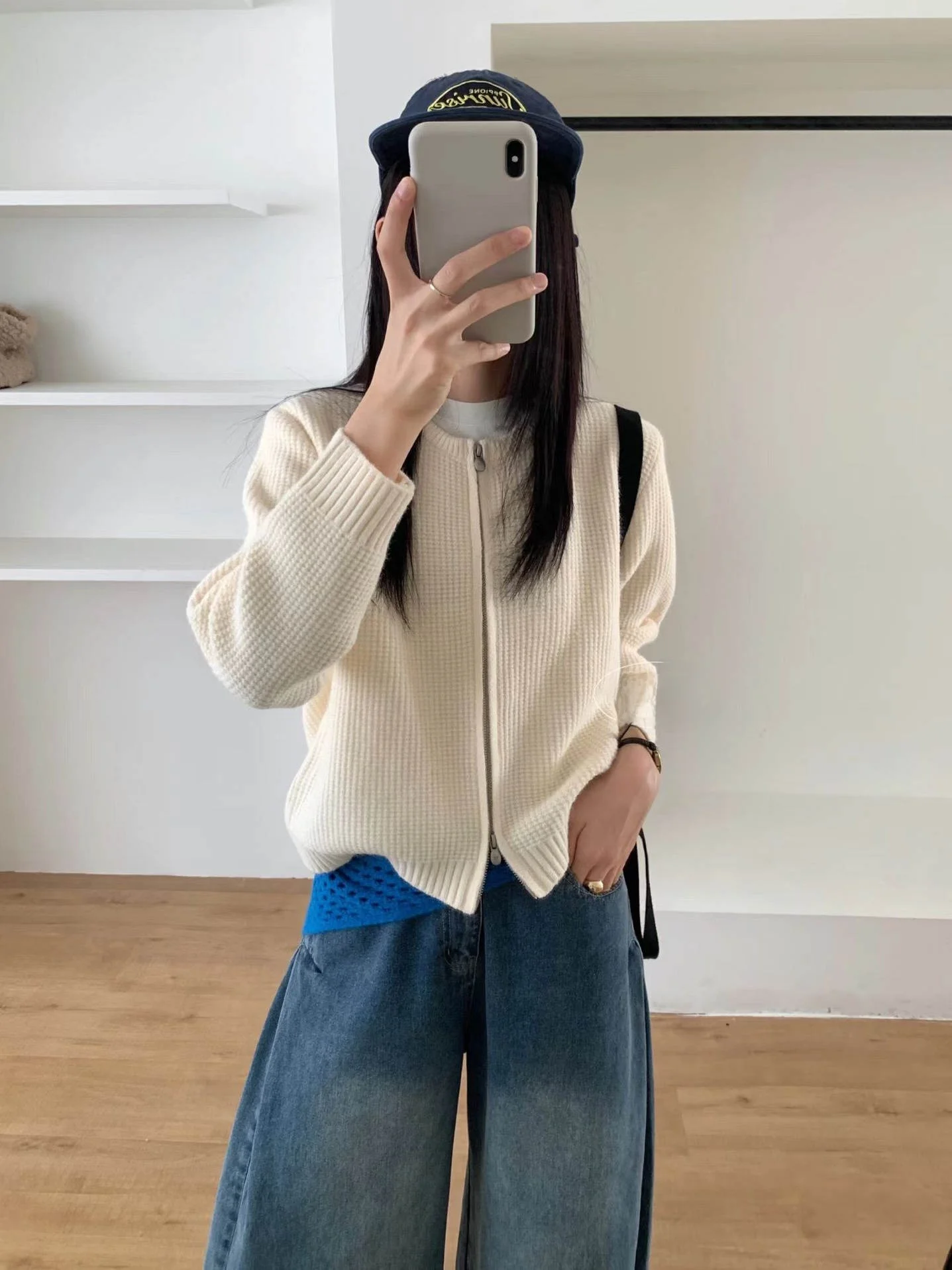 Dongda Gate New Egg round Ne ort Cardigan lavorato a maglia con doppia cerniera Thi Texture Pendolarismo Sle Capispalla caldo da donna