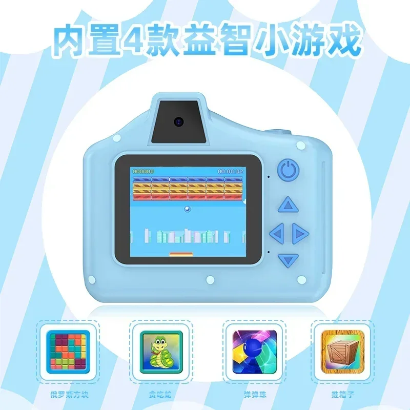 Aparat fotograficzny dla dzieci, różowy, z drukarką termiczną, nagrywanie wideo 1080P HD, aparat cyfrowy z lampą błyskową, karta 32GB, zabawka dla dzieci, prezent urodzinowy