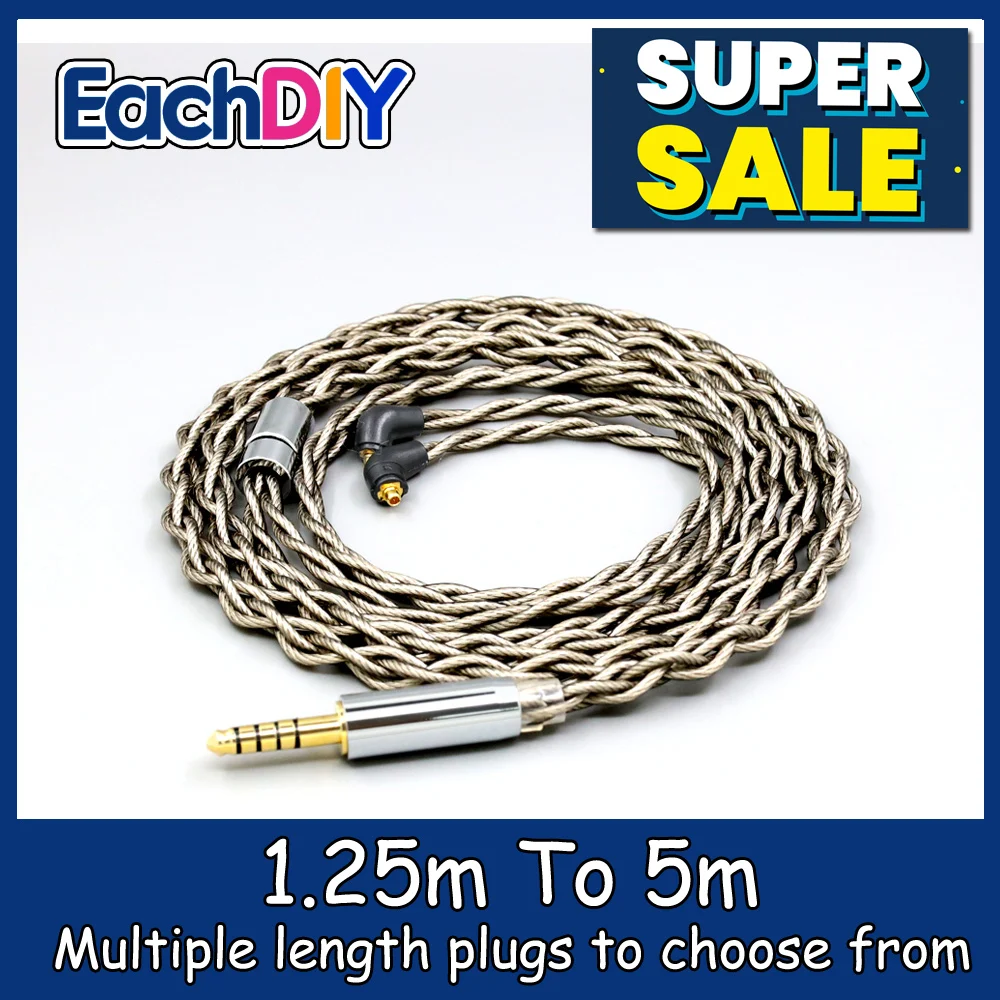 

99% Pure Silver Inside + Graphene Silver Plated Litz Shield For Etymotic ER4SR ER4XR ER3XR ER3SE ER2XR ER2SE cable LN007916