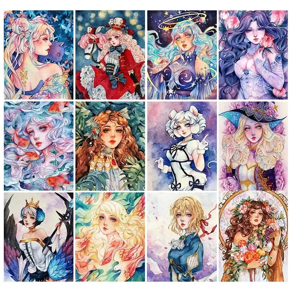 

XUEQIXIAOZU 5D DIY Cartoon Girl Portrait Diamond Painting Full Square/Round Diamond Embroidery Handmade Mosaic Home Decoration