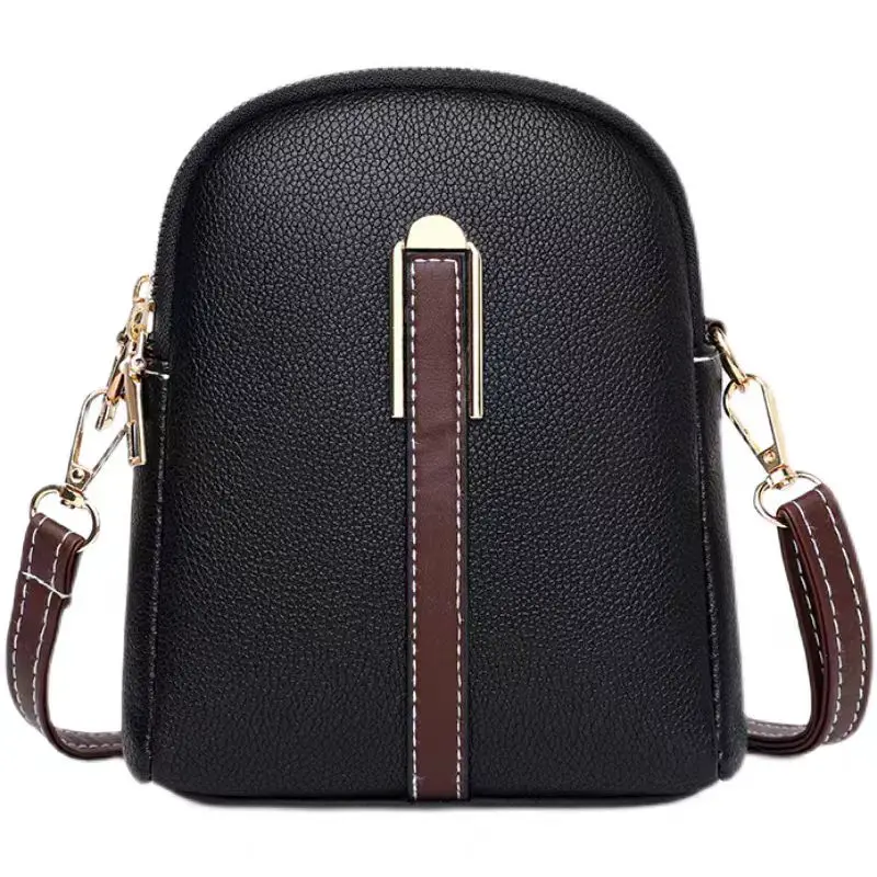 Spring new small leather mobile phone bag female all-match vertical single shoulder bag