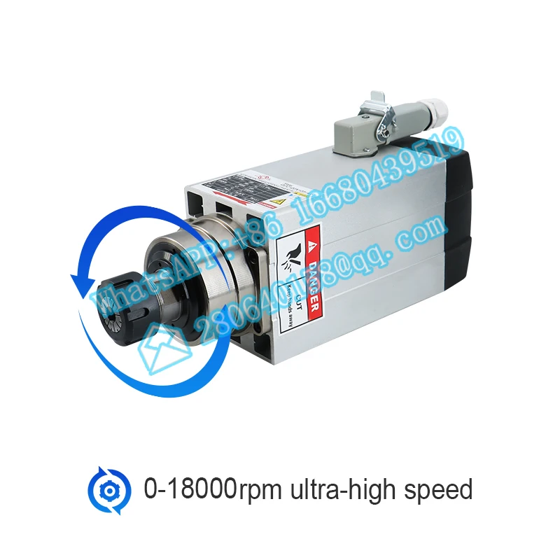 High Speed CNC Lathe Router Milling Air Cooling AC Spindle Motor 4.5kw 12A  with VFD inverter 220V 5.5KW for cnc