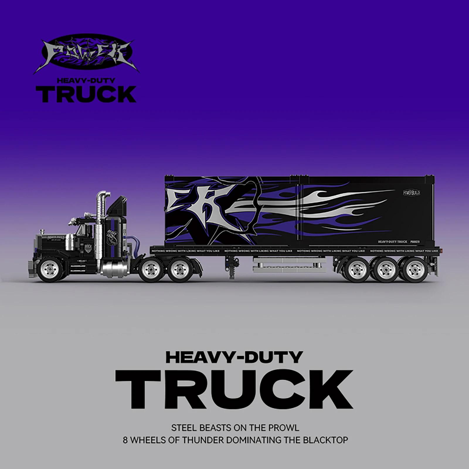 PB8829 Brinquedo de blocos de construção de caminhão contêiner de grande equipamento estilo retrô - modelo de construção de mais de 1500 peças para adultos e crianças