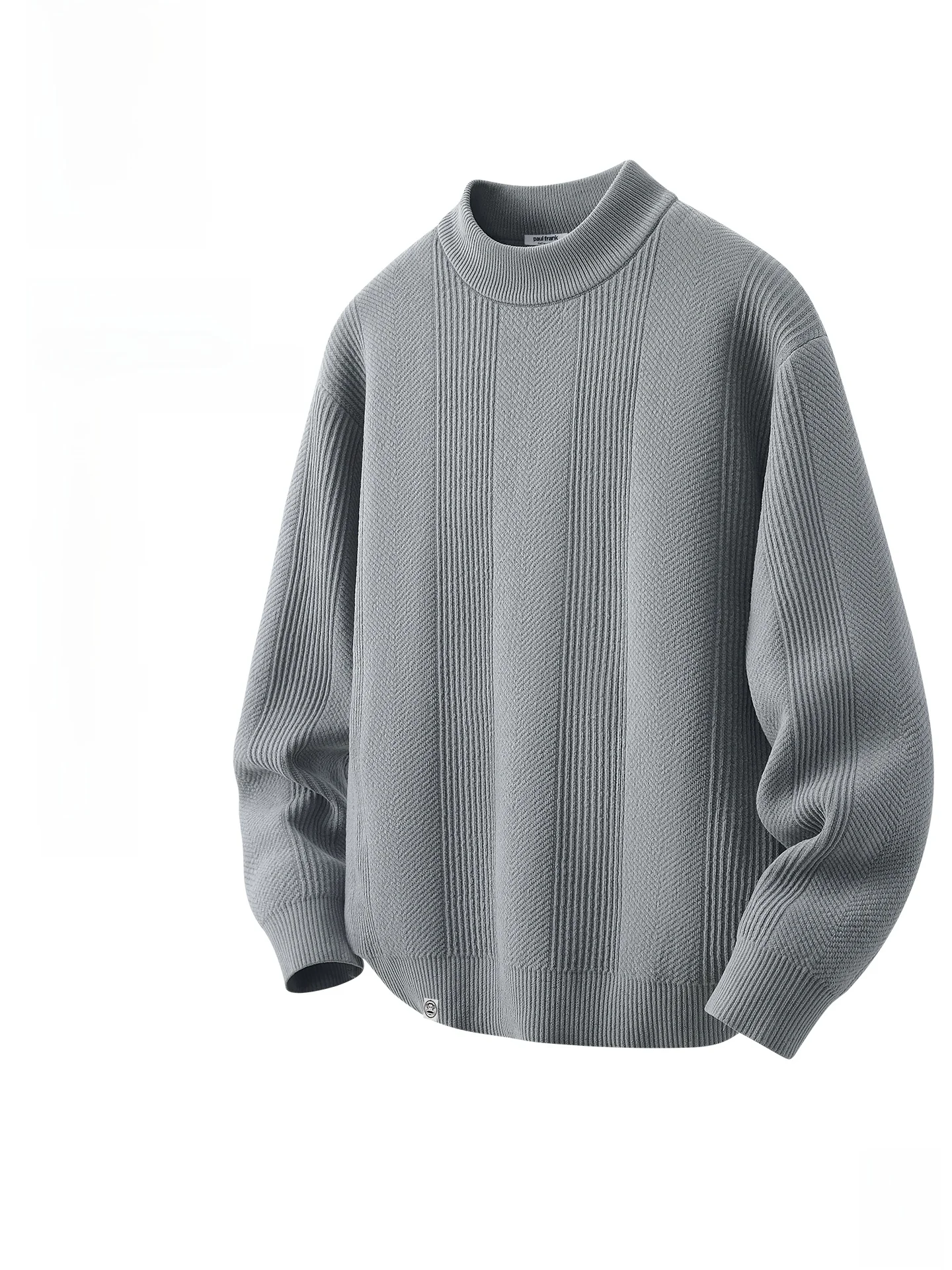 

ey Fce Lined Knitwear Men's Autumn Winter Classic Sle Warm Soft Long Sve round Ne Pullover Faionable