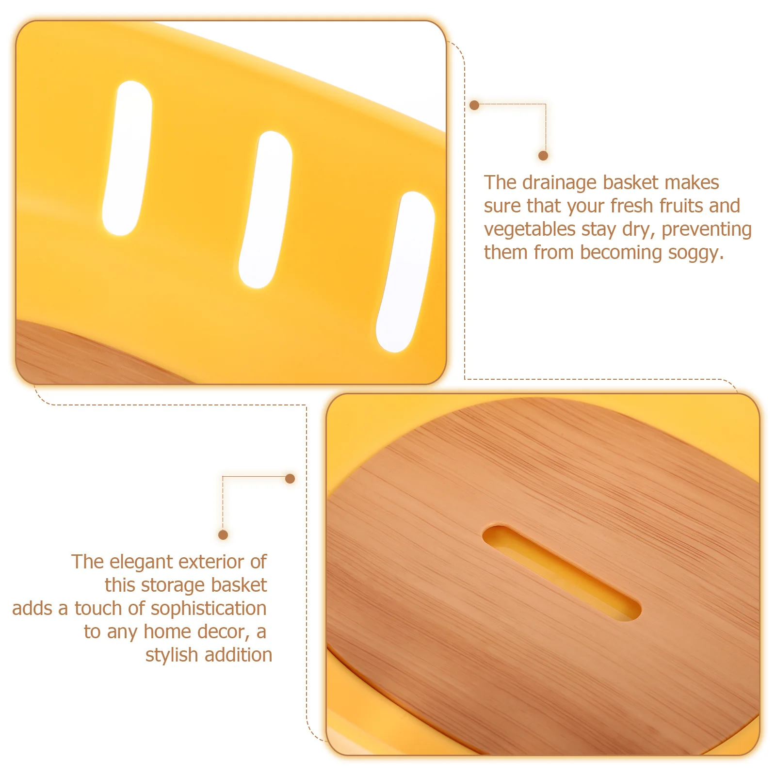 

Fruit Storage Basket Large Capacity Hollow Design Drainage Basket For Kitchen Snack Vegetable Holder Countertop Organizing