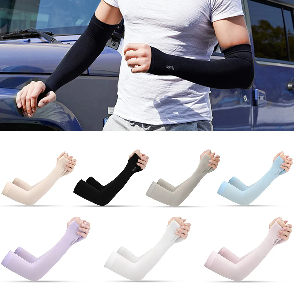 1 Pair Arm Sleeves Warmers Sports Sleeve Sun UV Protection Hand Cover Cooling Warmer Running Fishing Cycling Arm Cover