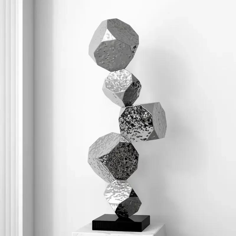 Custom Modern Stainless Steel Abstract Art Floor Sculpture Carved Figurine Handmade Home Decor for Art Collectibles