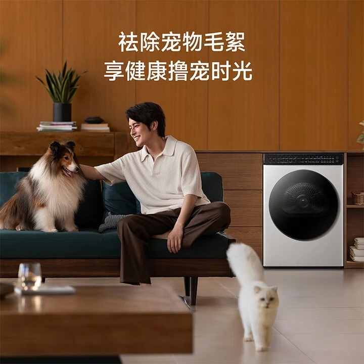 Sèche-linge domestique blanc glace 10KG, hybride ultra-mince entièrement intégrée à chaleur rapide et ultra-mince anti-enroulement, subvention d'état