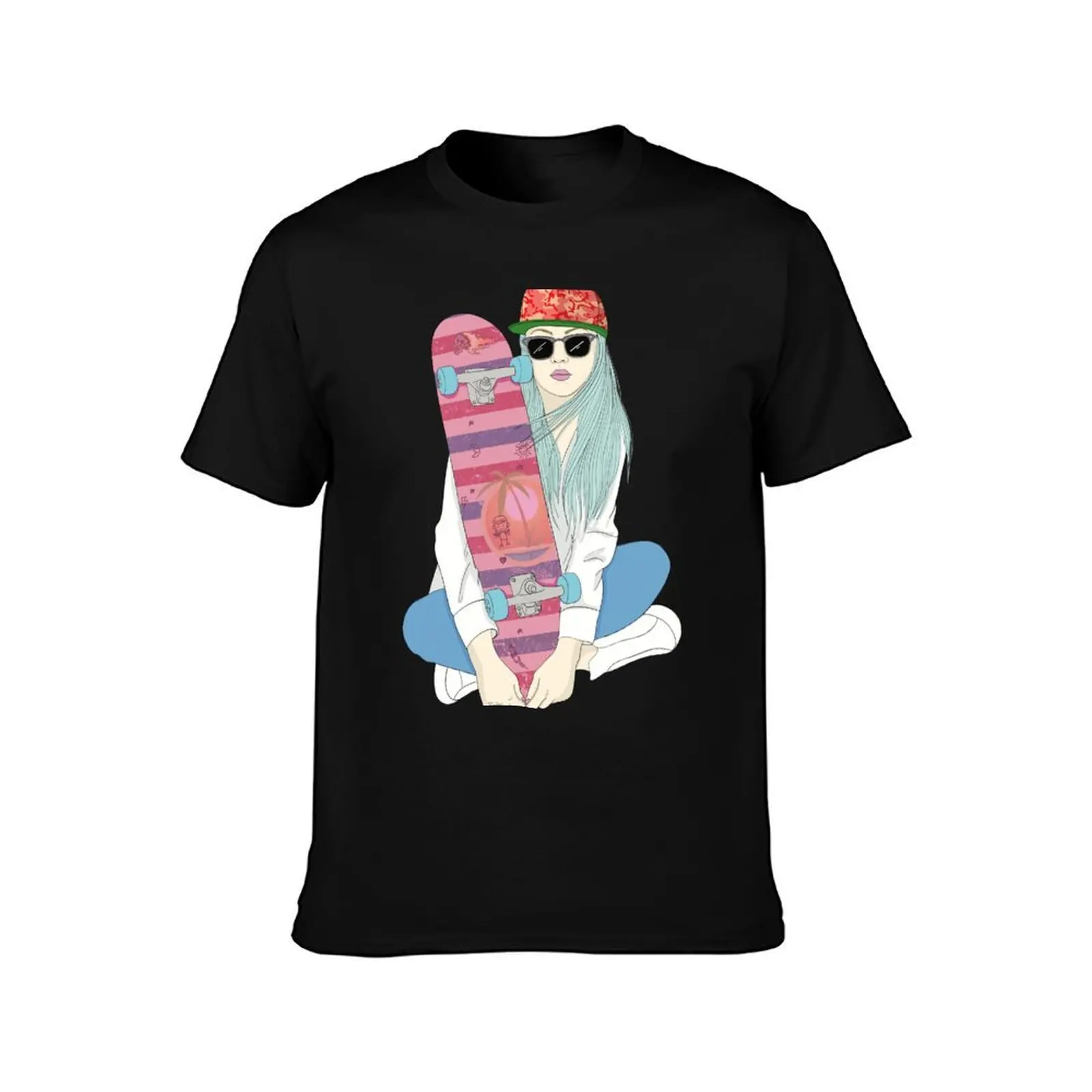 Skatergirl SK8 Skateboarding Skate Skateboard Do A Kickflip Girl T-Shirt Industrial Work Tee Shirt