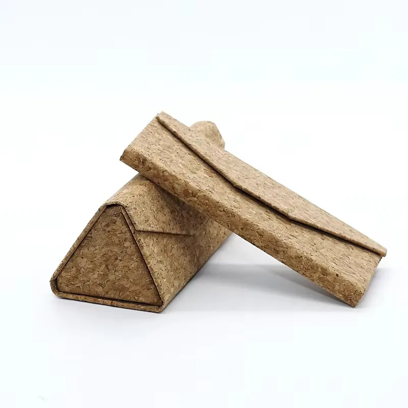 BerWer Cork Glasses Case 2025 New Style Triangle Foldable Cork Sunglasses Case Cork Box
