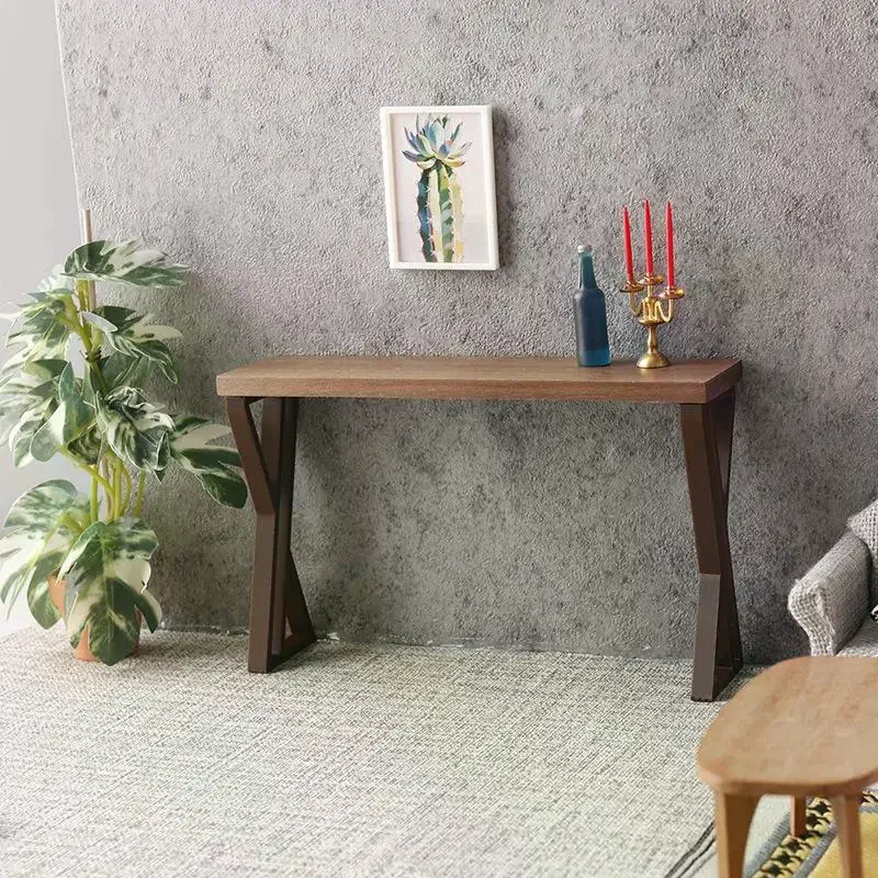 

1 шт. Масштабная модель барной стойки/столика из черного ореха 1:12 для кукольного домика, миниатюрная мебель для игры в домик, аксессуары для столика