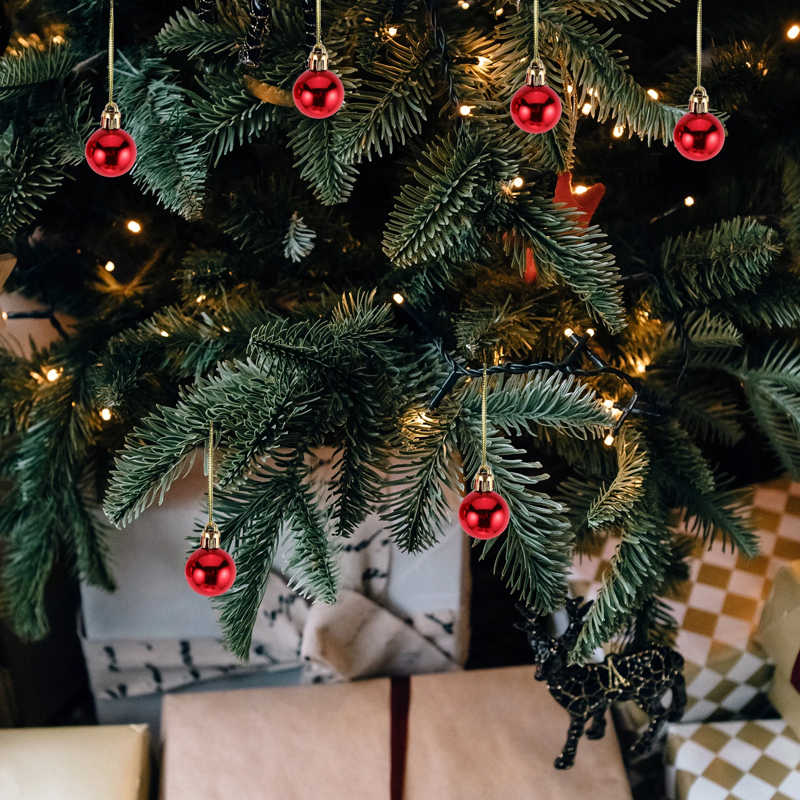 

12Pcs Christmas Tree Balls Shining 3cm PVC Baubles Party Festival Decoration Ornaments 3cm Shining Christmas Baubles Round Balls