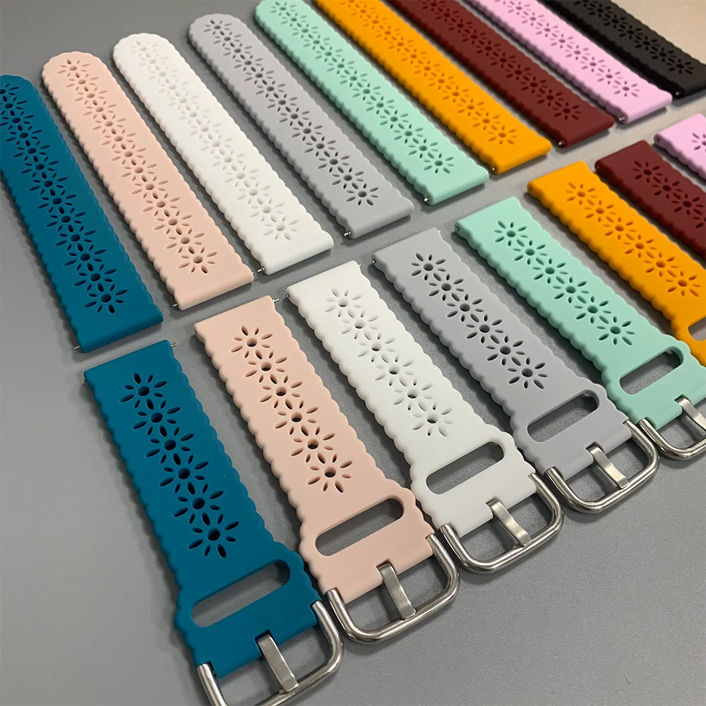 سيليكون 20 مللي متر 22 مللي متر الرياضة حزام الساعات ل Huami AMAZFIT نشط 2 BIP 6 5 حزام Zepp Z GTR 4 3 2e GTS 4 mini 3 الفهد برو سوار