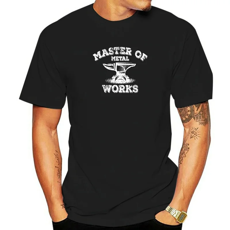 MASTER OF METAL WORKS ANVIL BLACKSMITH WORKER Mens Black T-Shirt