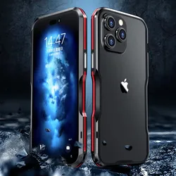Aluminum Alloy Luphie Metal Frame For iphone 16 15 13 12 11 14 Pro Max Case Bumper 13 12 Mini X Xs XR Shockproof Cover