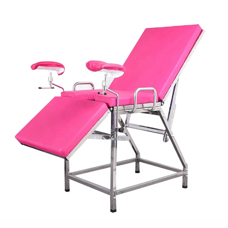 

Hospital furniture stainless steel tri-fold gynecological examination bed for hospital use