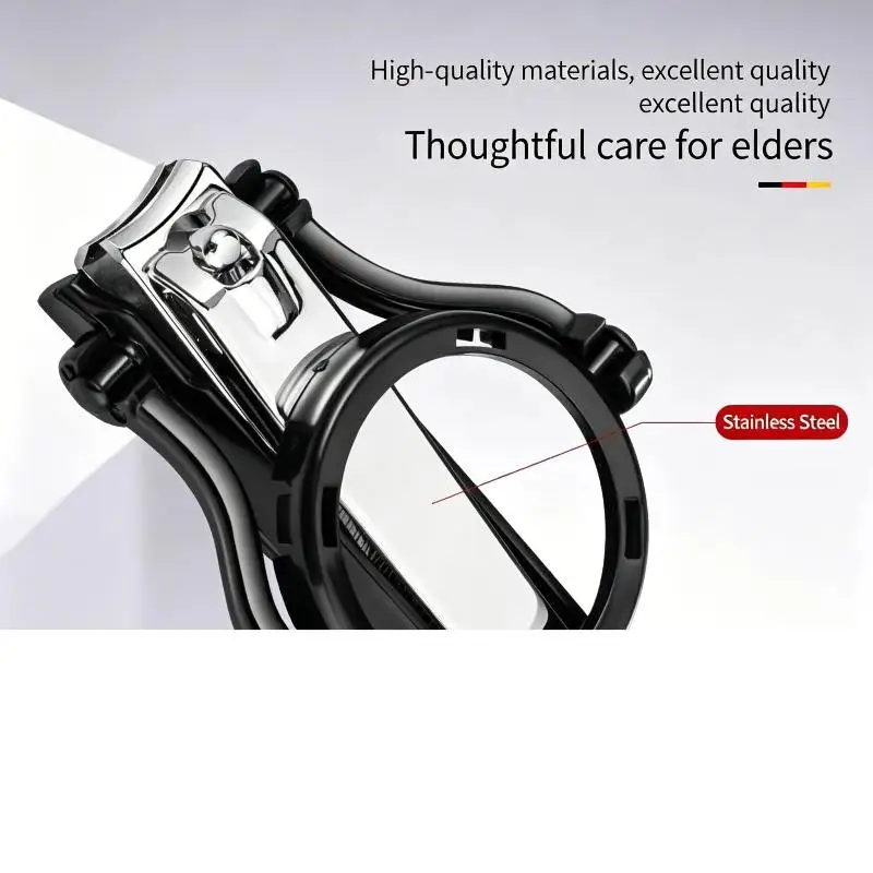 Sharp Precision Toenail Clipper with Magnifying Glass Durable Fingernail Cutter Portable Pedicure Tool for Home Travel