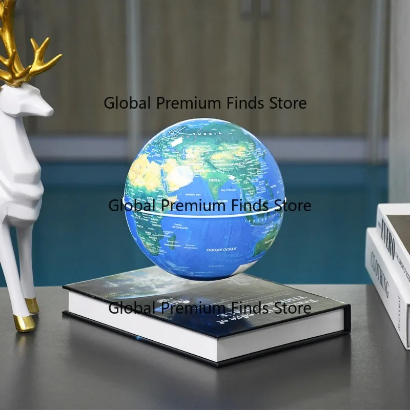 Book-shaped magn-etic levitation globe, creative glowing rotating office and study mag-netic levitation ornament