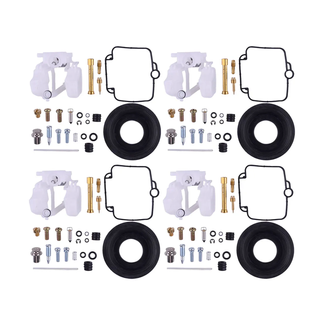 4 Sets Carburetor Carb Repair Rebuild Kit with Diaphragm Float Fit for Suzuki Bandit 400 GSF400 GK75A 1997 1996 1995-1991 New
