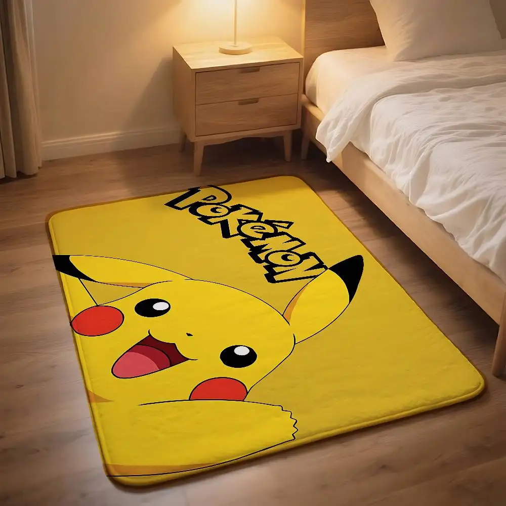 Kawaii-P-pIkaachuS-cute Classic Carpet Bathroom Anti-slip Mat Door Mat Home Decoration Mat Entrance Door Mat Scratch-resistant