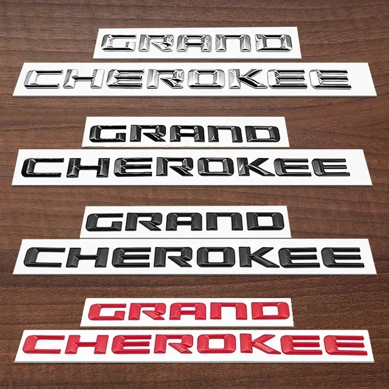 3D ABS Chrome Black Logo Grand Cherokee Emblem Letters Tabliczka znamionowa Naklejka na drzwi samochodu Naklejka na Jeep Grand Cherokee Naklejka