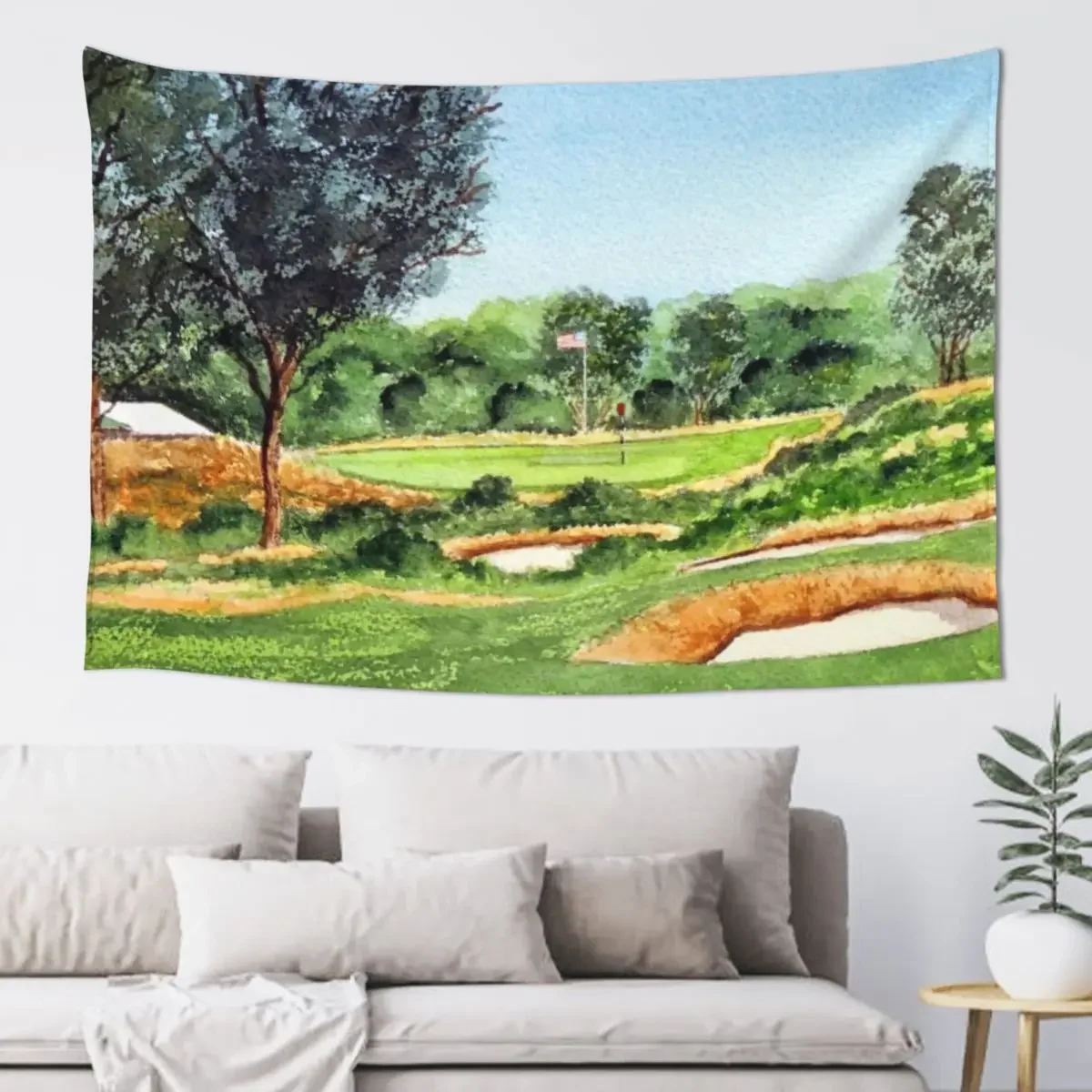 Merion Golf Course 16th Hole Tapestry Funny Home Decoration Accessories Tapestry