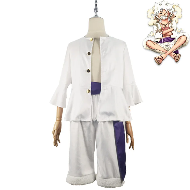 Anime Luffy Cosplay Traje Com Hoodie De Palha Para Meninos Halloween Carnaval Uniforme Casaco Calças Cinto Conjunto Completo