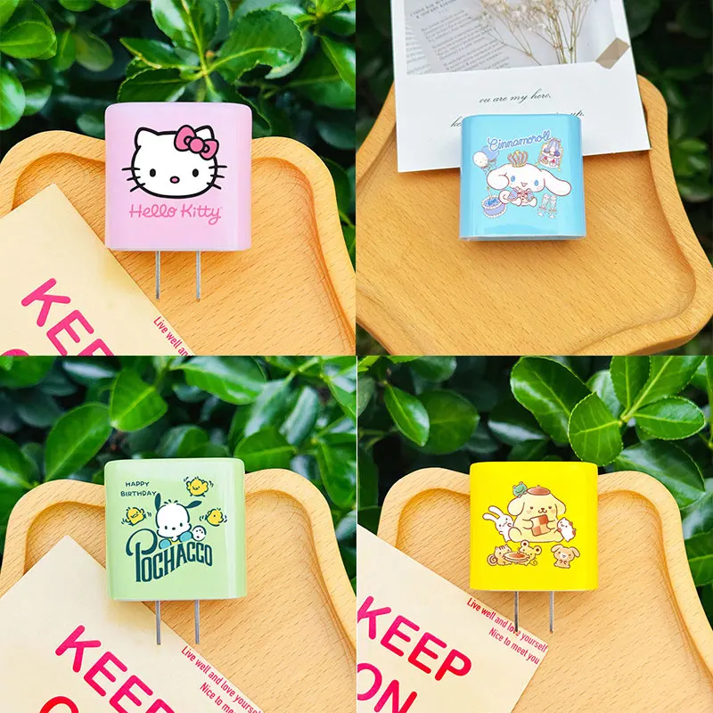 

Мягкий силиконовый защитный чехол для зарядного устройства Hello Kitty ярких цветов для IPhone 18/20 Вт, защита от быстрой зарядки, чехол для зарядного устройства, аксессуары