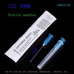 23g Needle 100pcs 30MM Steel Sharp Pointed Needles Disposable Needle Sterile Individually Packaged