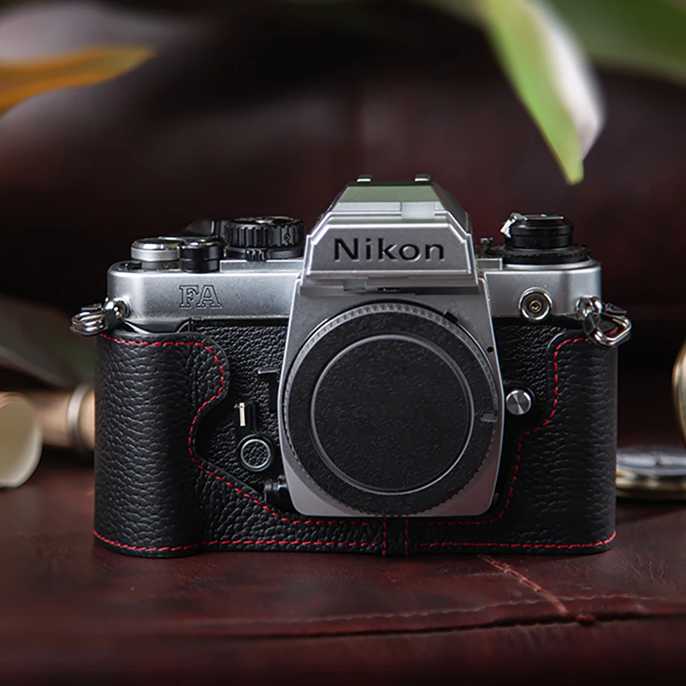 

Leather Camera Bag Protective Case FA Bag For Nikon FA Case Genuine Leather Camera Half Case Photography Accessories