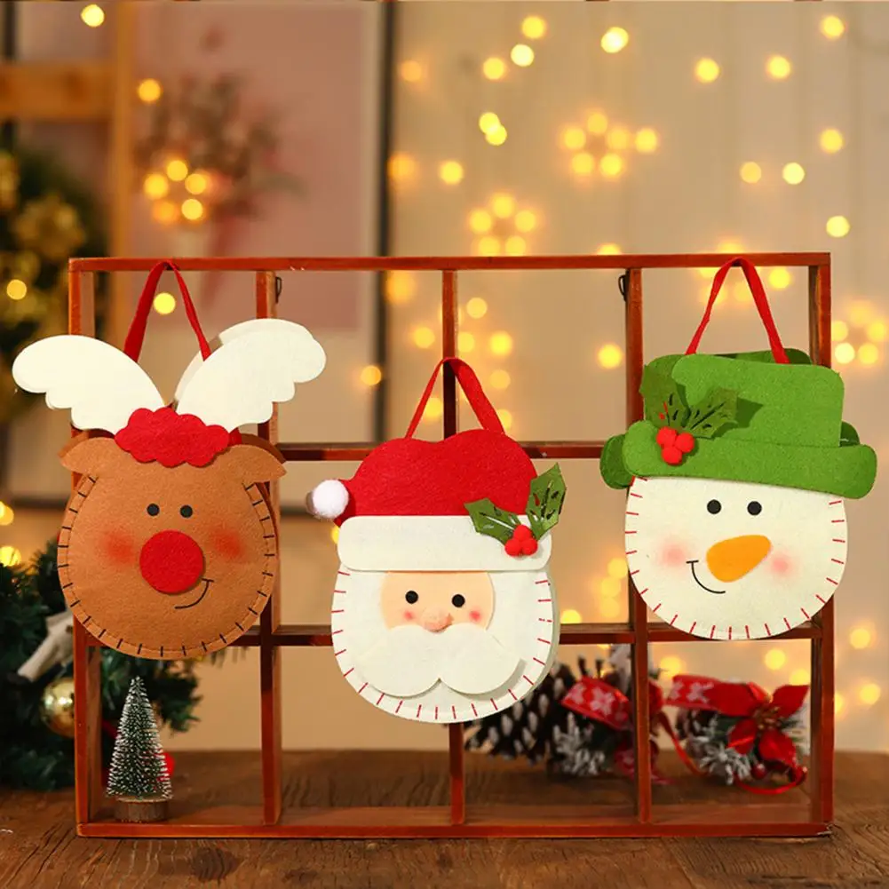 

Xmas Candy Bag with Carrying Rope Cute Round Bottom Decorate Cloth Santa Candy Storage Bag Christmas Gift Bag New Year 2024