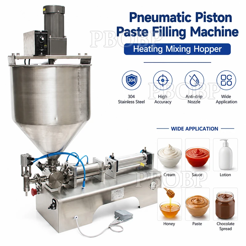 50ml Pneumatic Paste Liquid Filling Machine, Use For Honey Toothpaste, Juice Gel Shampoo Hand Washing Filling