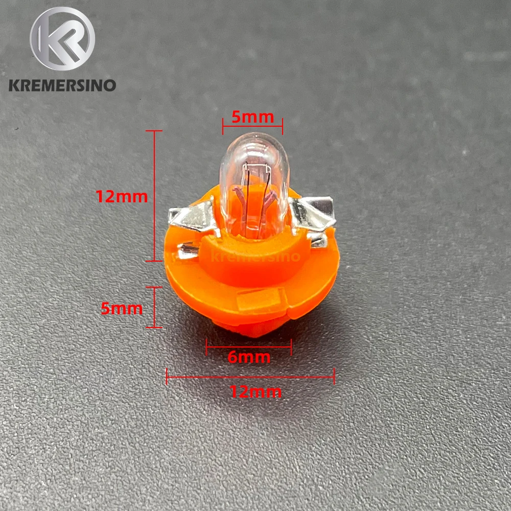 10pcs T5 Bulbs Lamps for Audi Mercedes Benz BMW Opel Volvo Dashboard Instrument 12V 1.1W  Orange Base